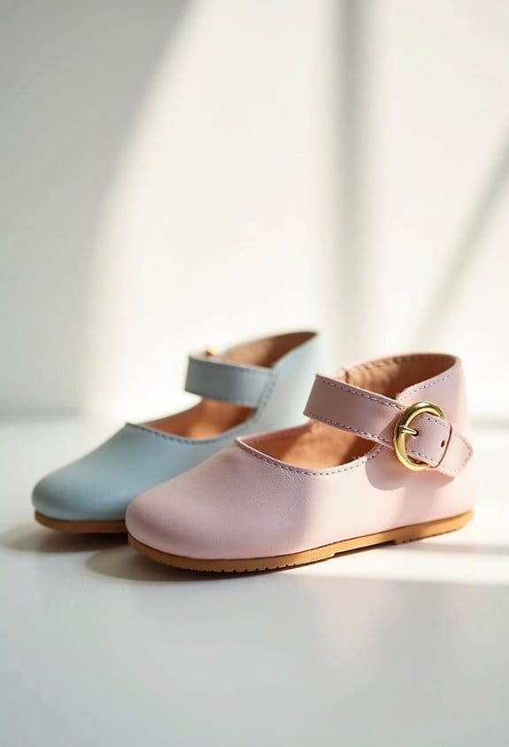 baby pink walking shoes