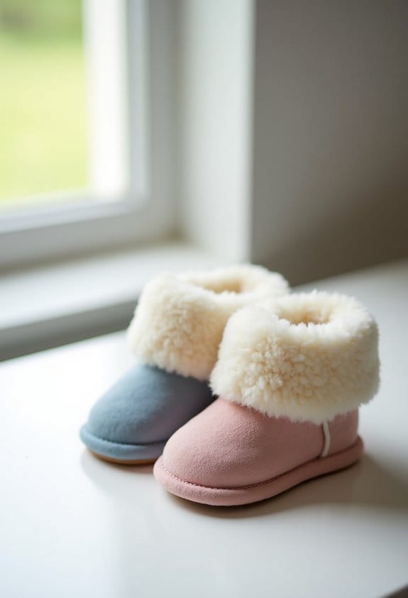 cozy fur lined infant shoes
