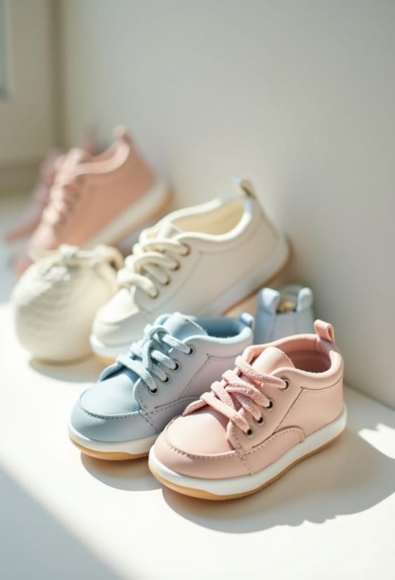 cute white baby shoes