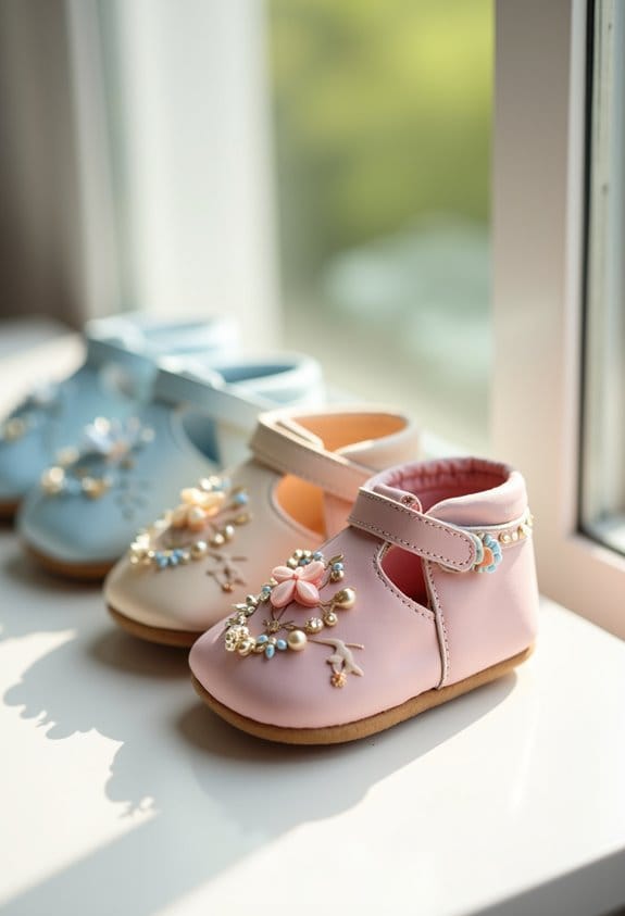 embellished baby walking shoes