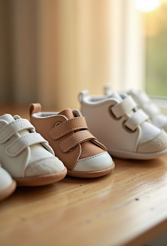organizing baby shoe pairs