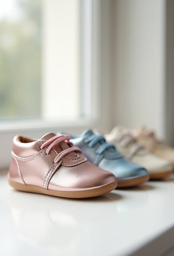 stylish metallic baby shoes